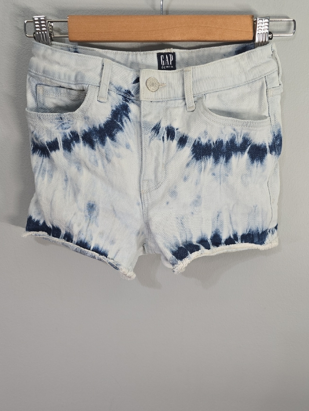 GAP Jean Shorts Girls Size Two-tone Tie Dye Tie-dye Tiedye Frayed-hem